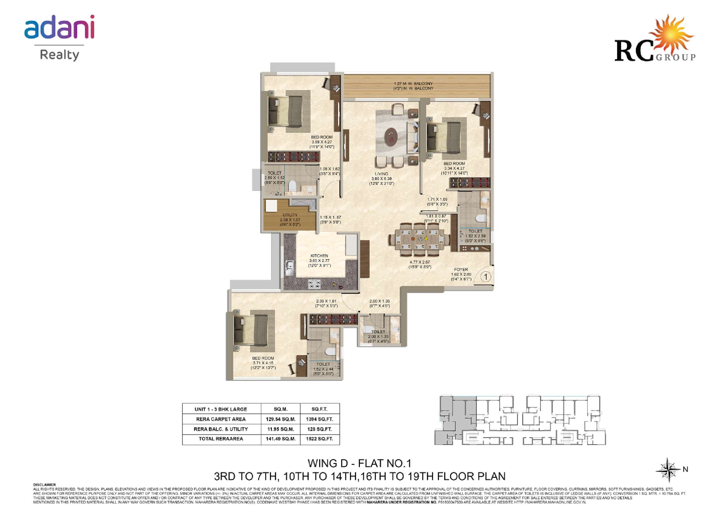 3 BHK Floor Plan